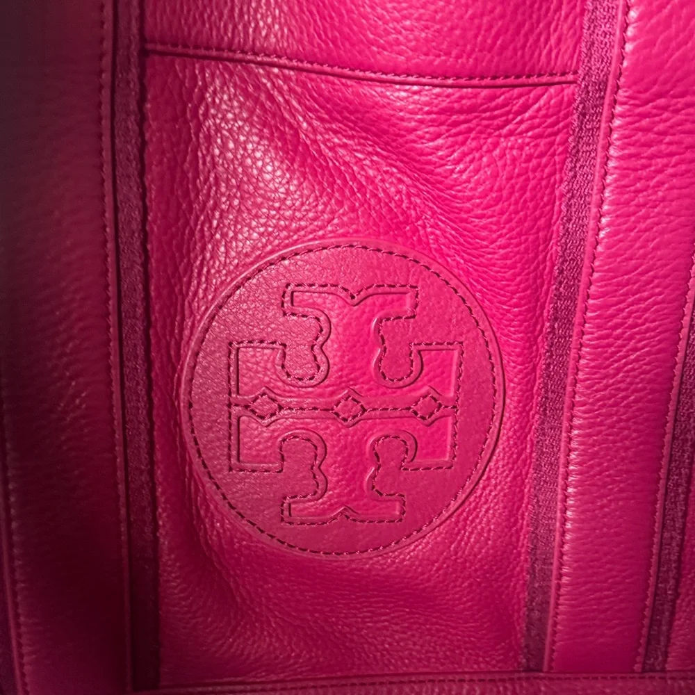 Tory Burch Fuchsia Leather Tote - Picture 6 of 16